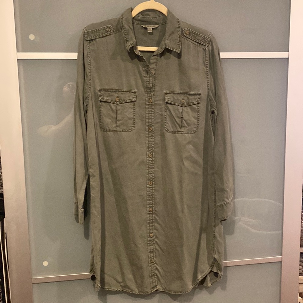 Olive Green Jacket Dress from American Eagle Outfitters